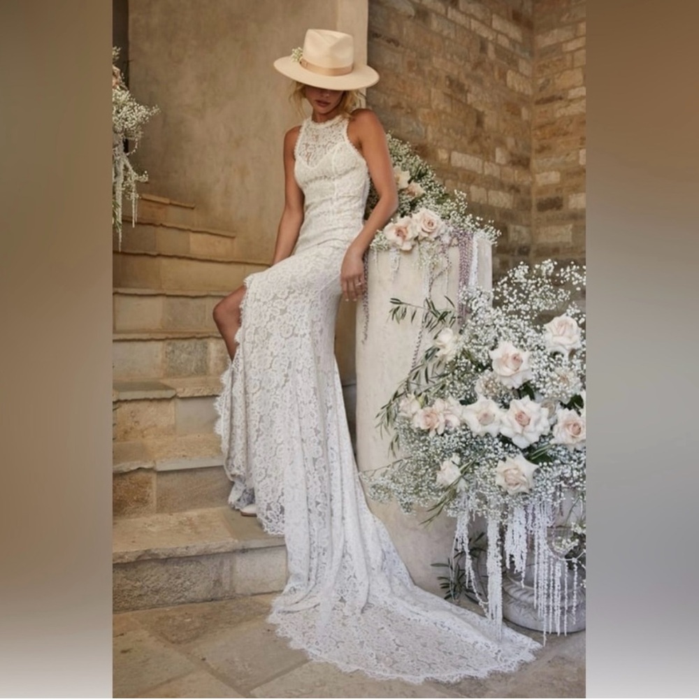 NWT Lulu’s Love Everlasting Floral Lace Mermaid Maxi Dress